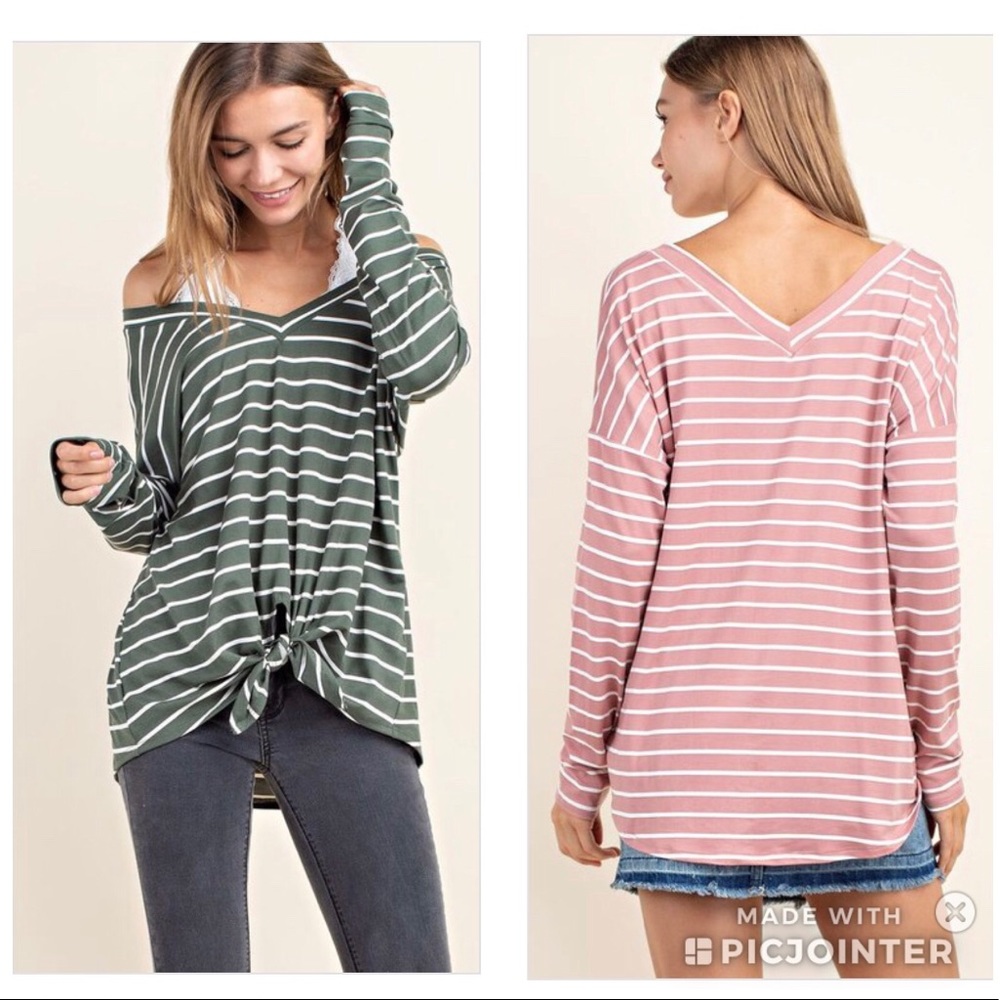 Striped shirt ***ARMY GREEN ONLY***